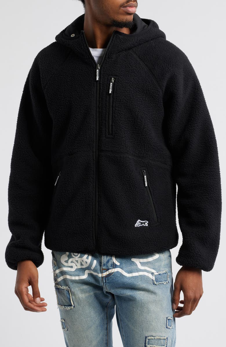 ICECREAM Grin Front Cotton Fleece Zip Hoodie, Main, color, 