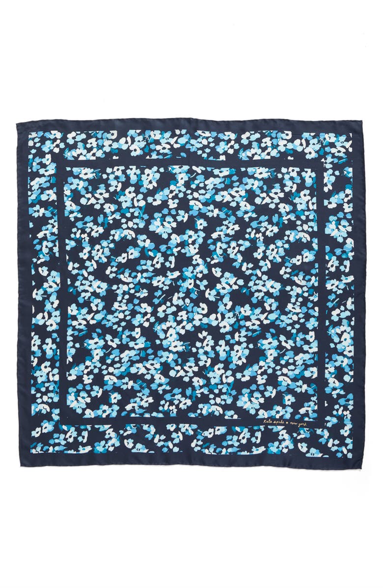 Kate Spade New York scenic floral square silk scarf, Alternate, color, 