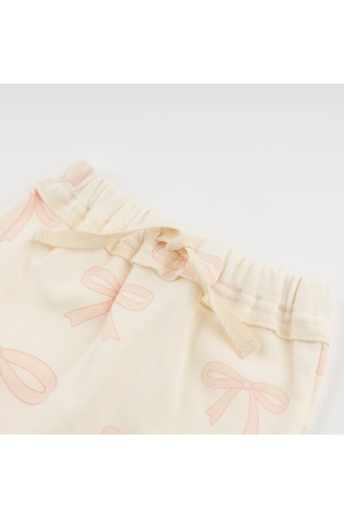 Oh Baby ! Big Bows Pink Brooklyn Boxy Jogger Set In Milk