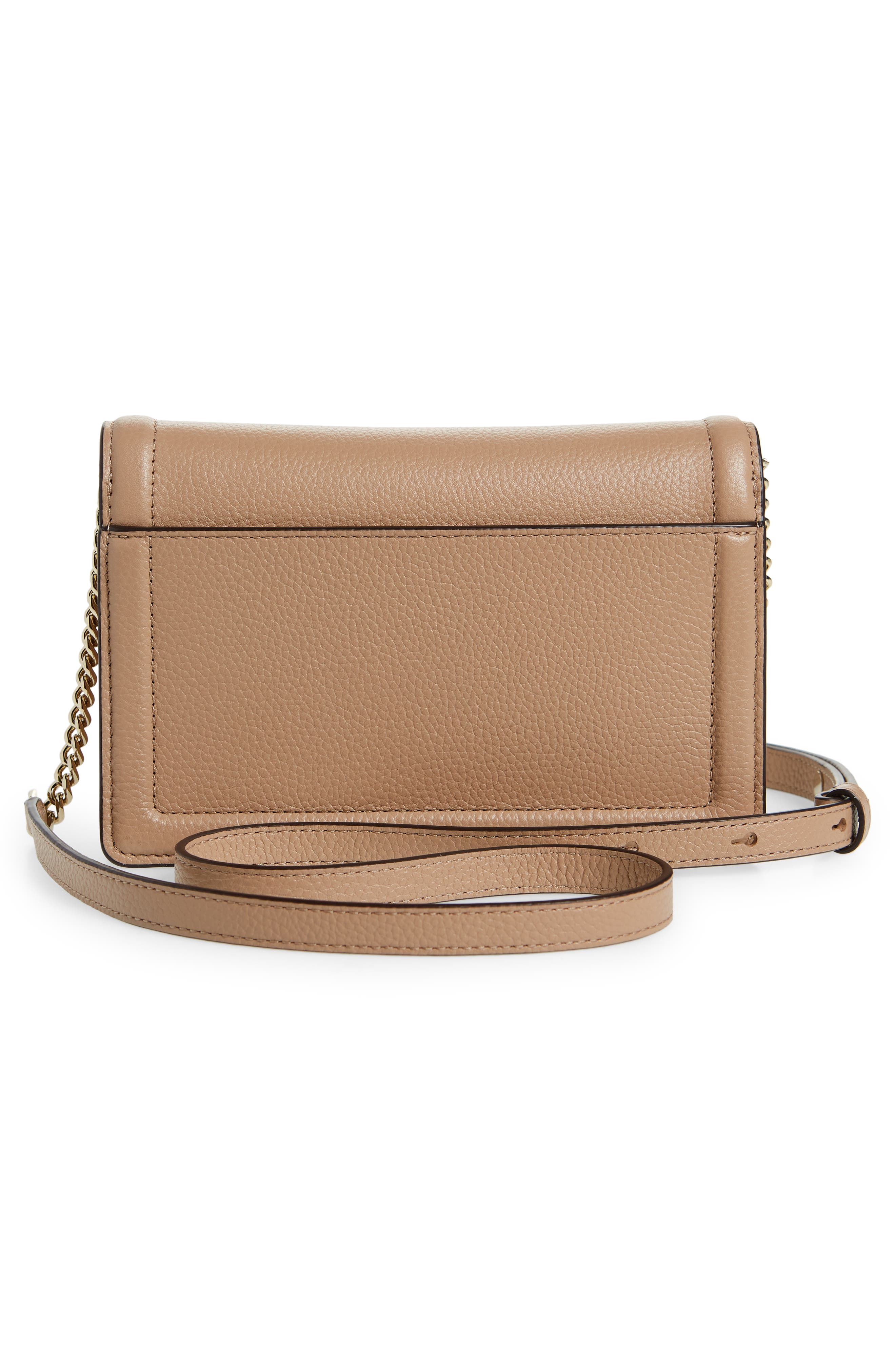 knott leather flap crossbody bag, Alternate, color, RAW PECAN