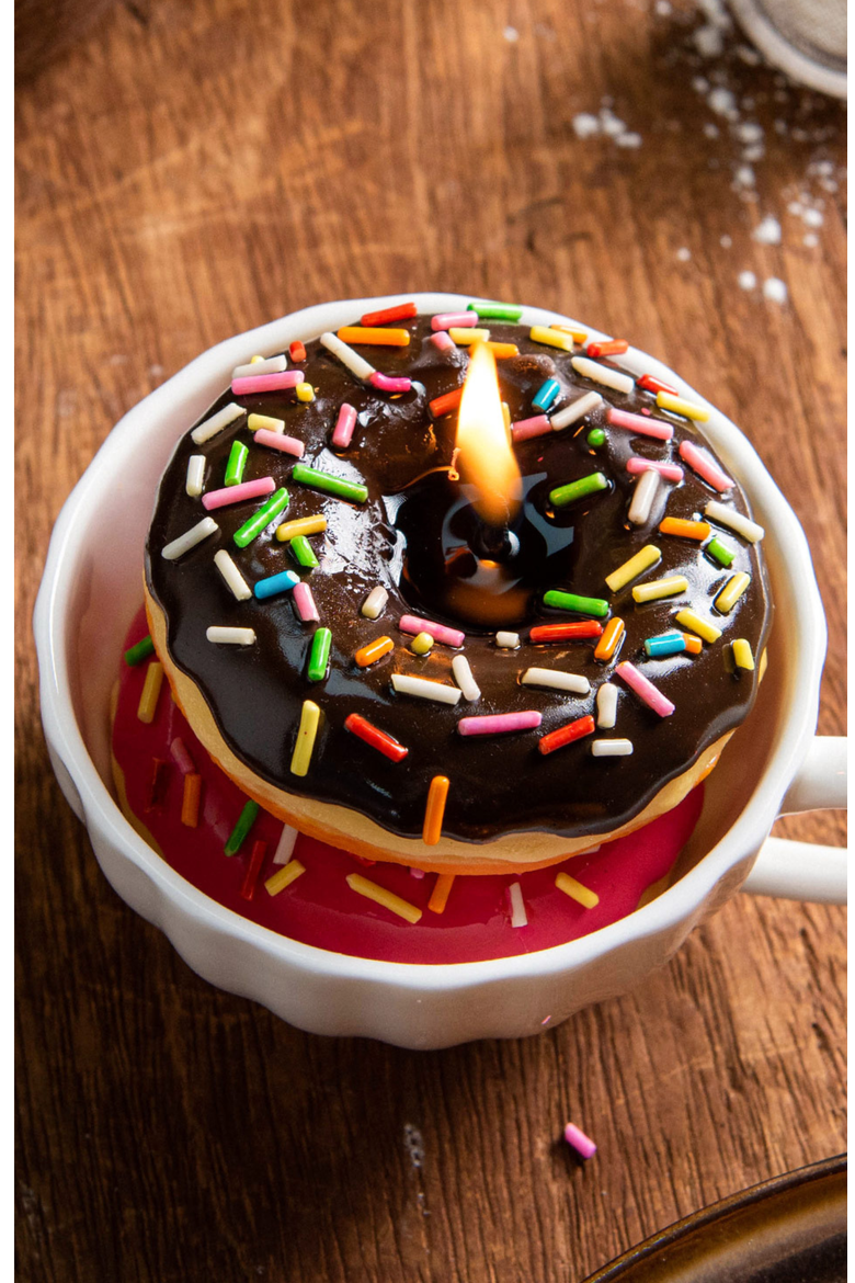 Doughnut Candle Set in Teacup, Alternate, color, None