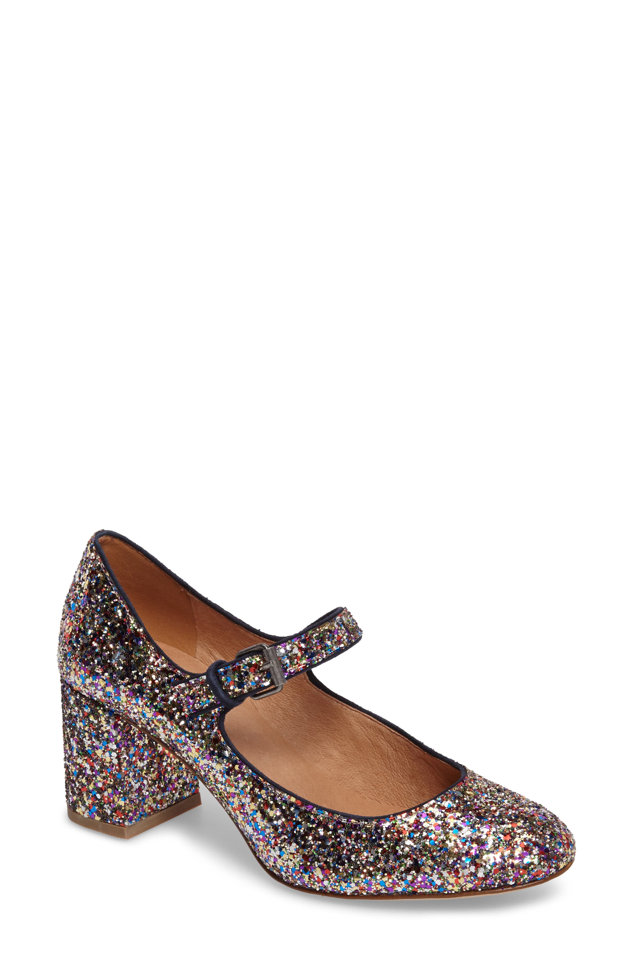 Madewell Zelda Glitter Mary Jane Pump, Main, color, 