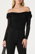 ASTR the Label Off the Shoulder Lace Top