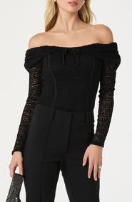 ASTR the Label Off the Shoulder Lace Top