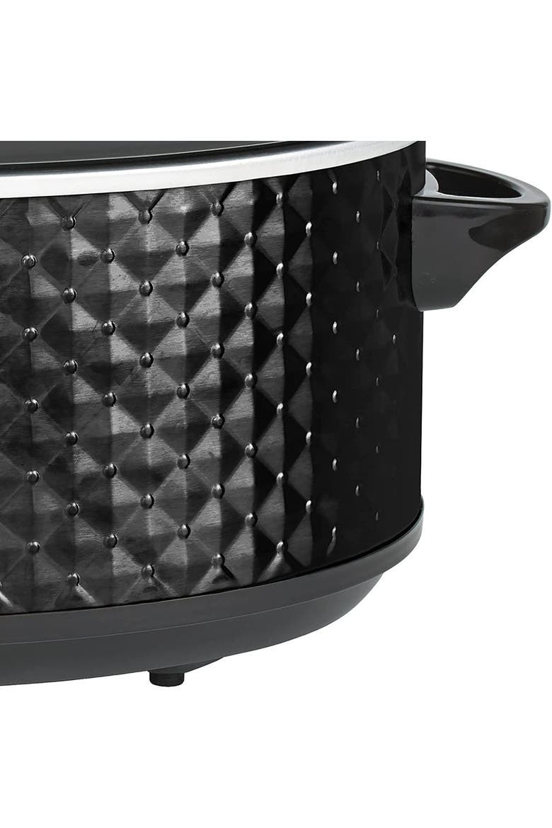 3.5QT Diamond Pattern Slow Cooker, Alternate, color, Black