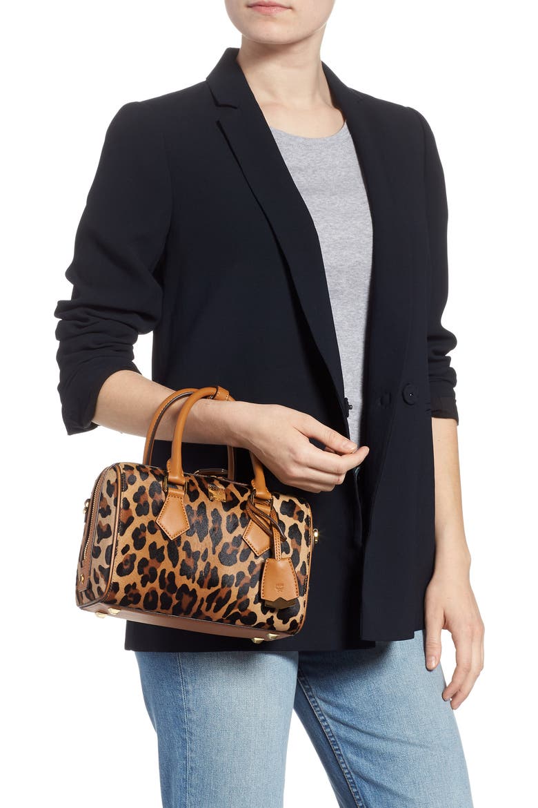Boston Handle Kitchen MCM Small Boston Leopard Calf Hair Bowler Bag (Nordstrom Exclusive ...