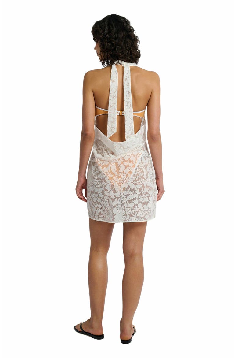 Burnout Cowl Mini Dress, Alternate, color, WHITE