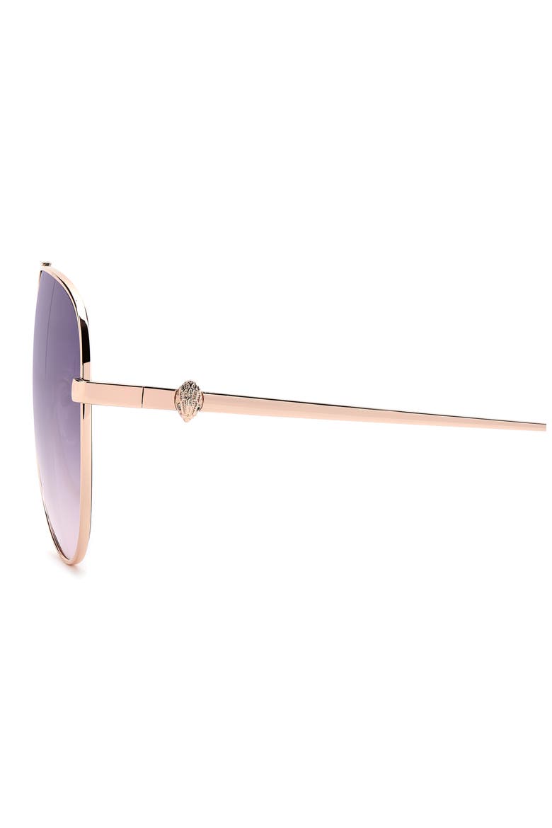 65mm Oversize Gradient Pilot Sunglasses, Alternate, color, GOLD COPPER/ PLUM