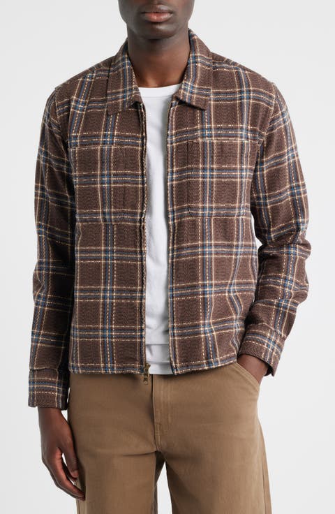 Venice Plaid Cotton Zip-Up Shirt Jacket