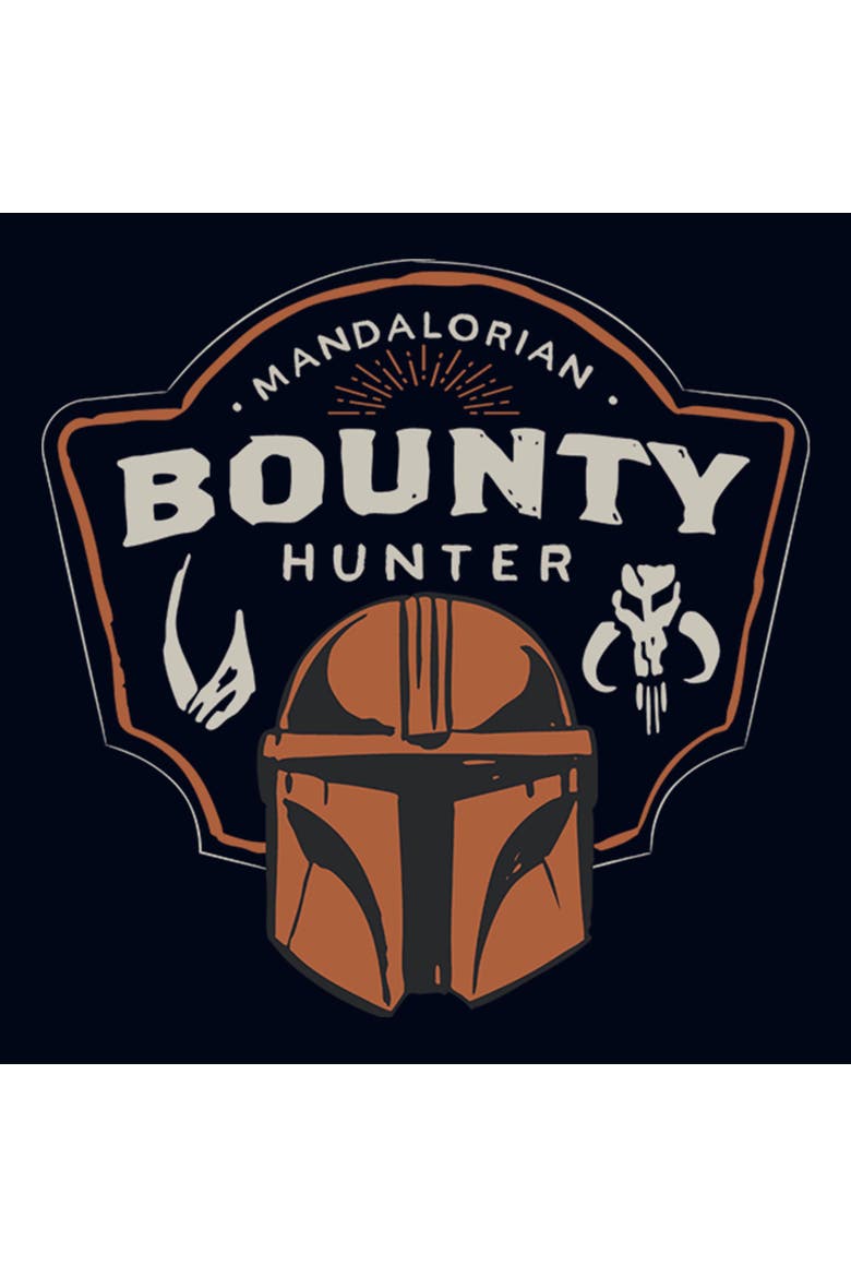Girls Star Wars The Mandalorian and Grogu Bounty Hunter Logo T Shirt, Alternate, color, Navy Blue