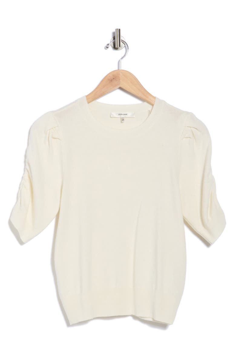 FRAME Frankie Puff Short Sleeve Sweater, Alternate, color, Cream