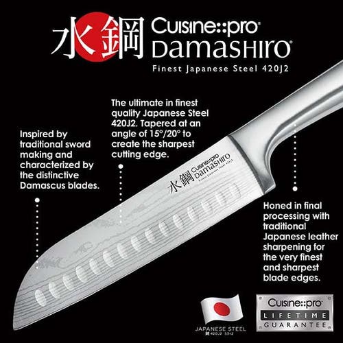 Cuisine::pro Damashiro 4.5" Steak Knife Set, 4 Piece In Transparent