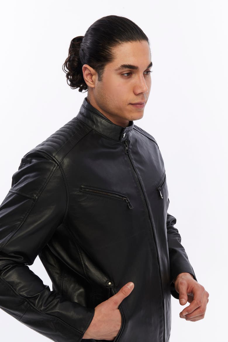 Sullivan Leather Jacket, Alternate, color, Black