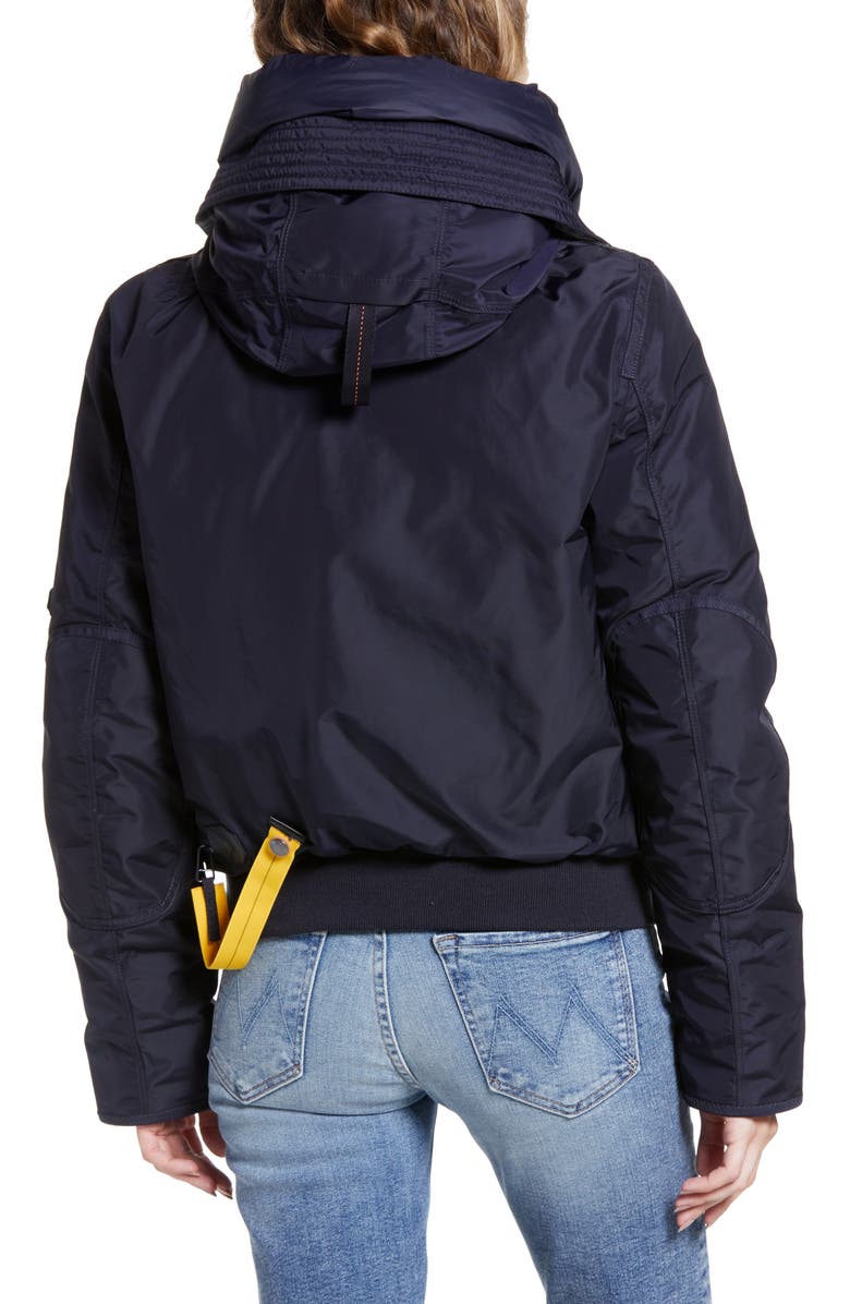 Parajumpers Gobi Base Waterproof Down Recycled Nylon Bomber Jacket, Alternate, color, Navy