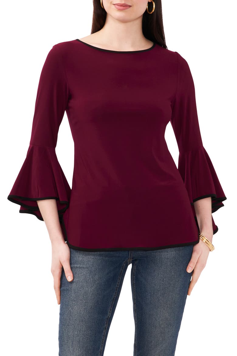Bell Sleeve Top, Main, color, MULBERRY