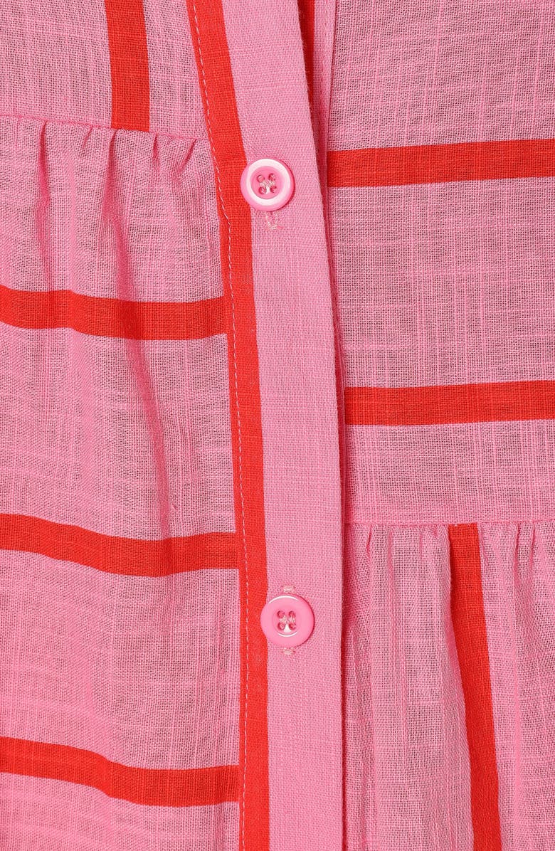 Petal & Pup Peachy Stripe Cotton Trapeze Minidress, Alternate, color, 