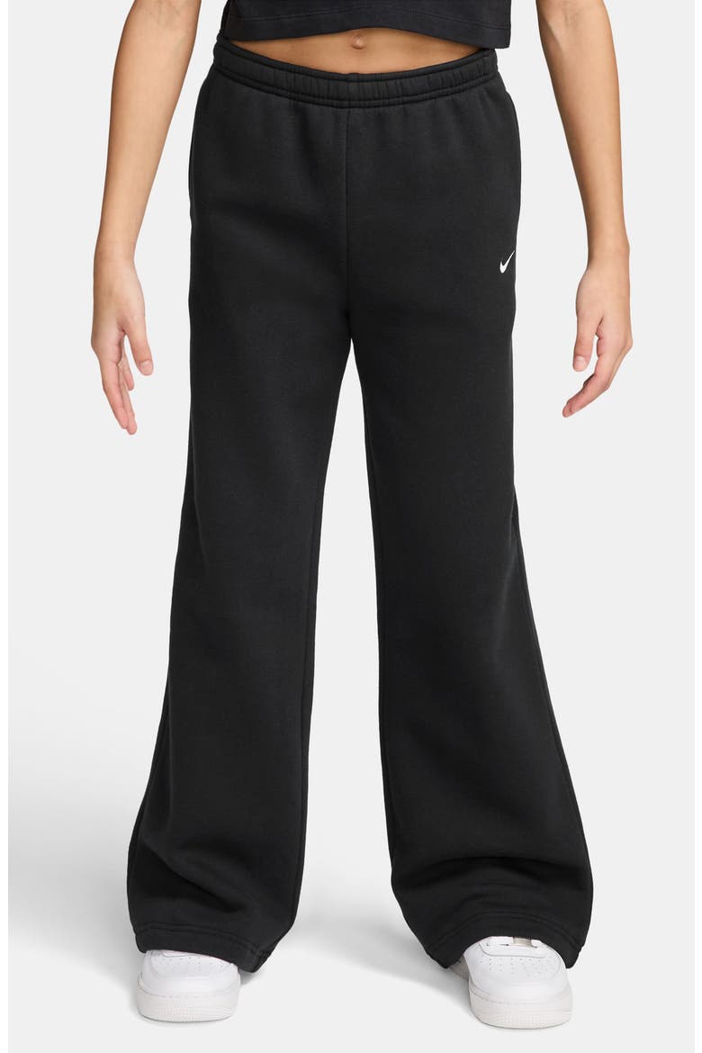 Kids' Sportswear Studio Fleece Open Hem Pants, Main, color, 010 BLACK/WHITE