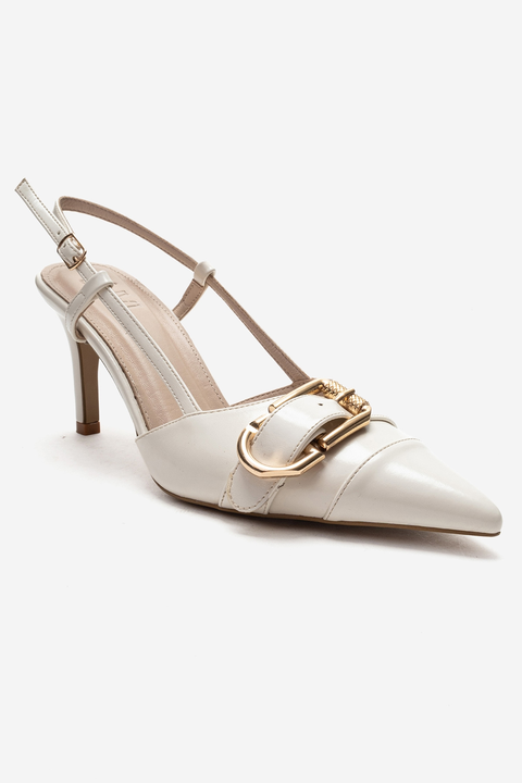 Noen Buckle Pointed Toe Stiletto Pump