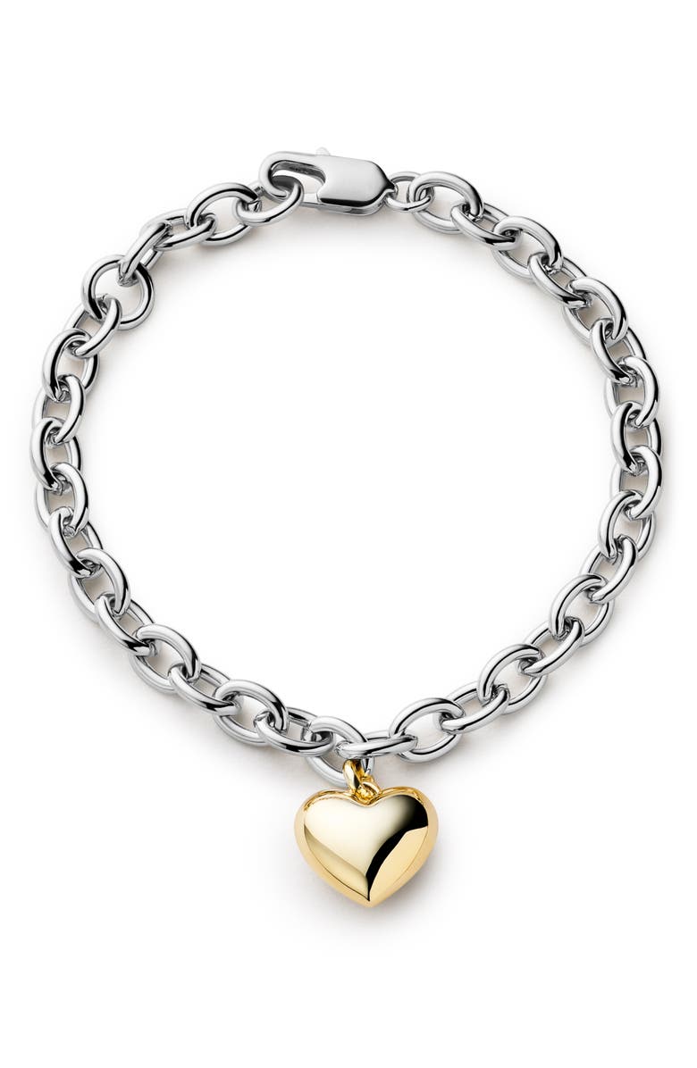 Ana Luisa Heart Pendant Bracelet, Main, color, Gold / Silver