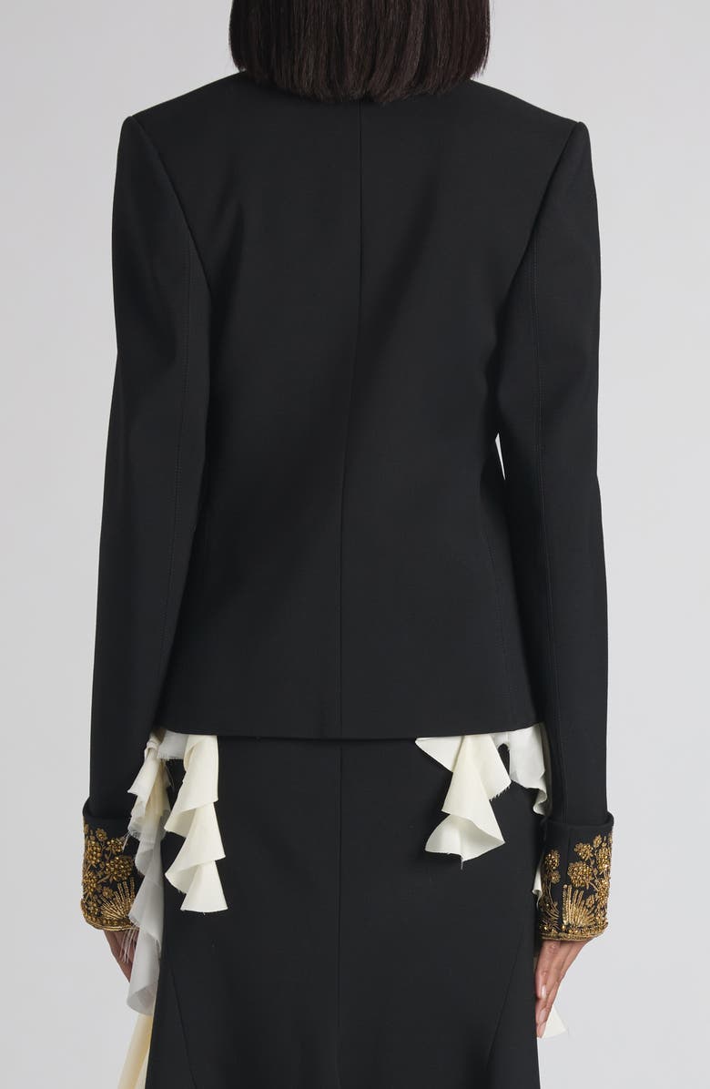 McQueen Embellished Cutaway Jacket, Alternate, color, Black