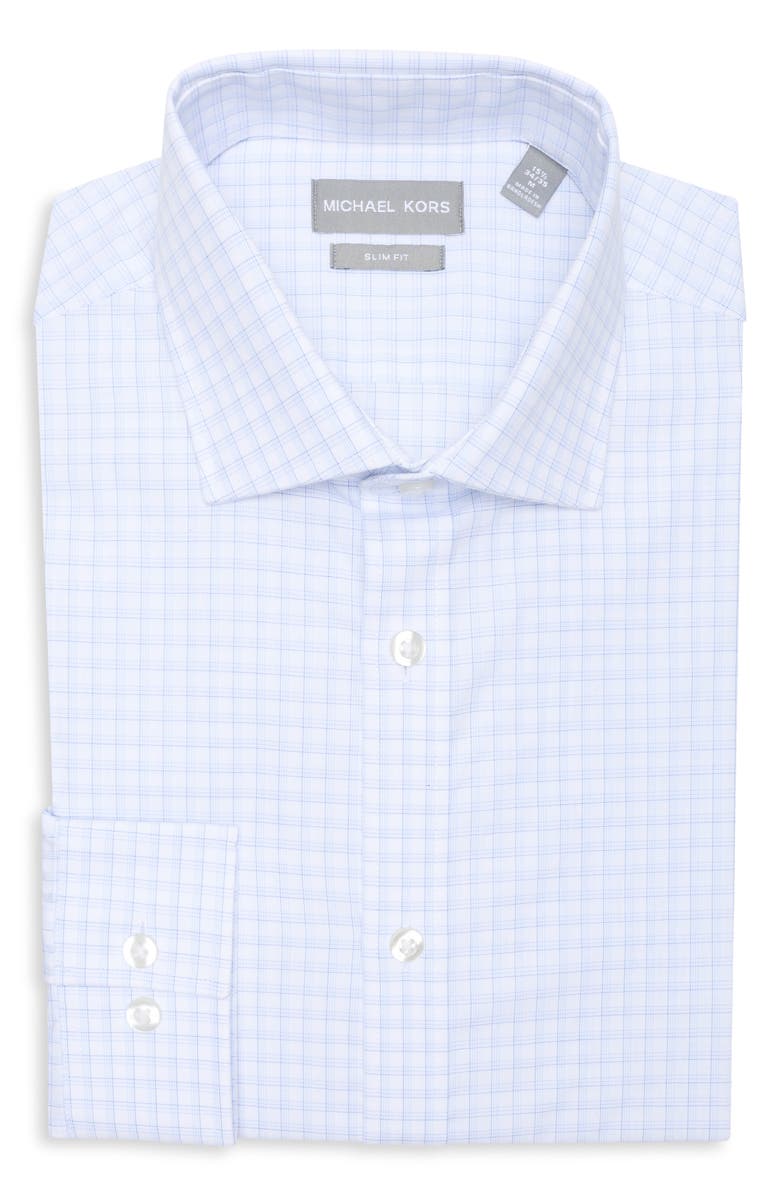 Michael Kors Slim Fit Cotton Dress Shirt, Alternate, color, Light Blue