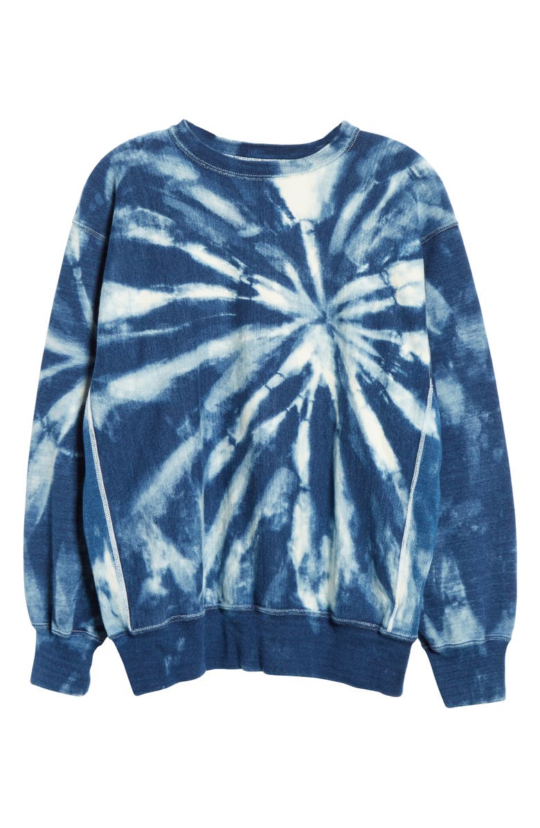 orSlow Indigo Tie Dye Sweatshirt, Main, color,