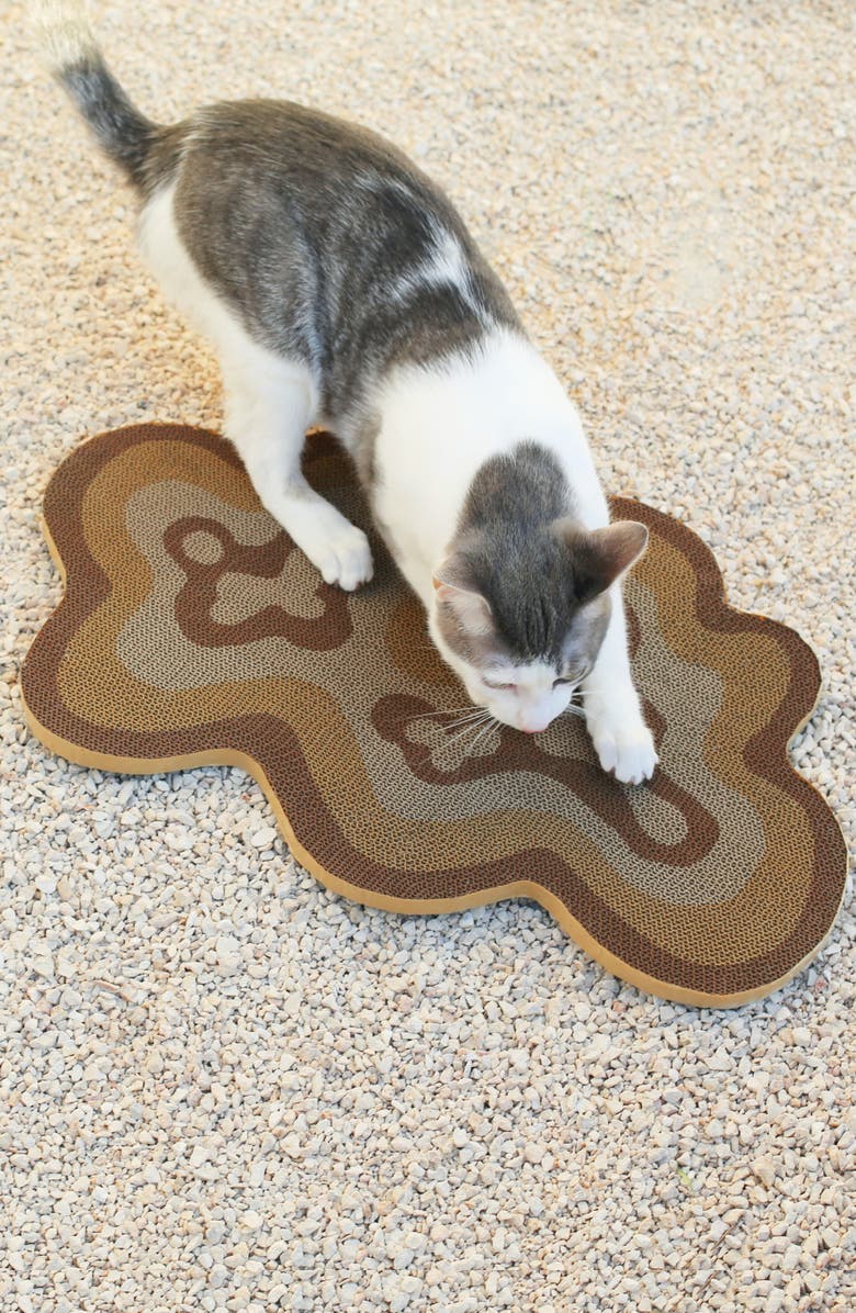 Catenary Bloom Cat Scratcher, Alternate, color, Brown