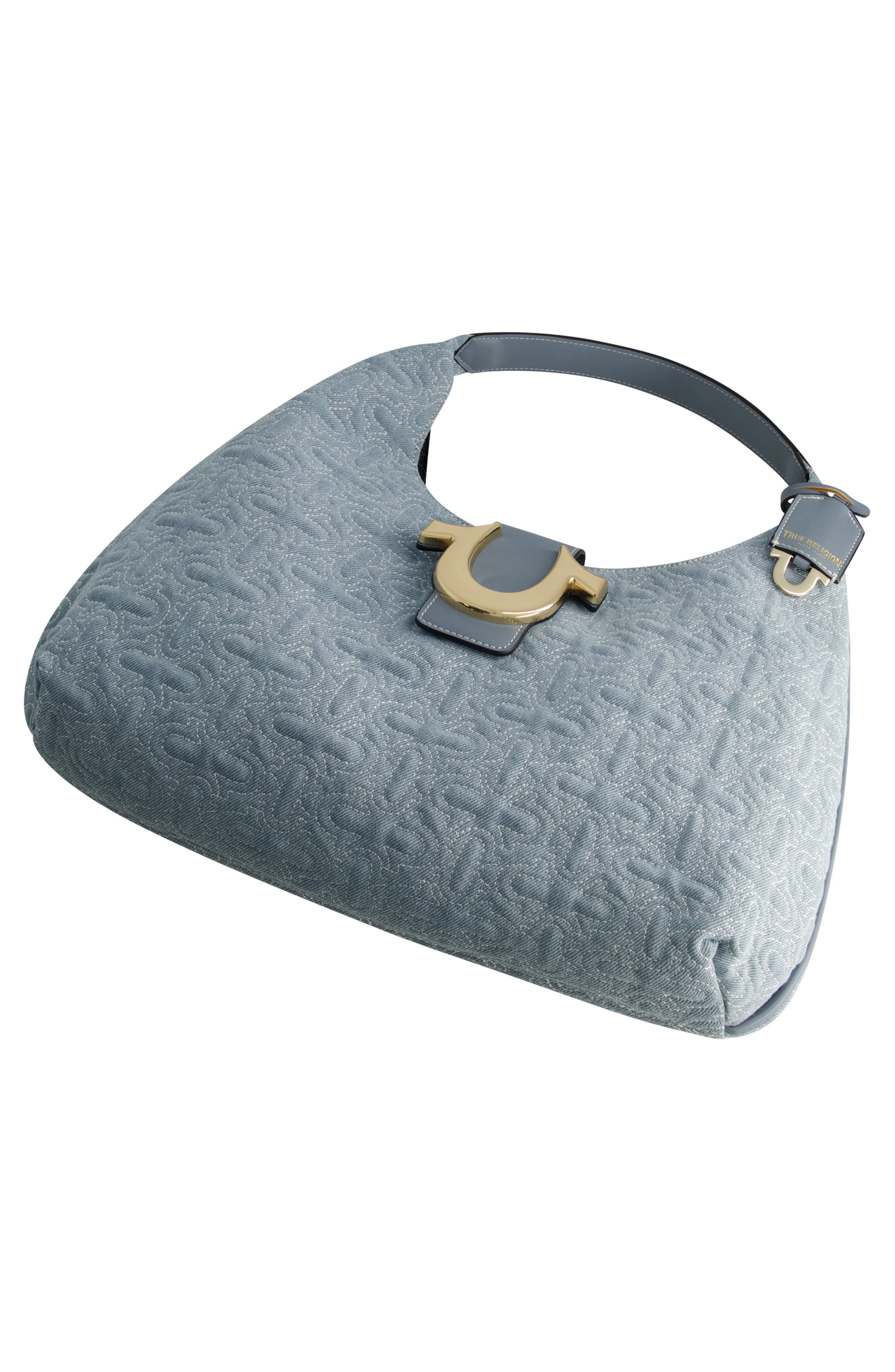 USPA ACCESSORIES Large Quilted Horseshoe Tote Bag, Alternate, color, 