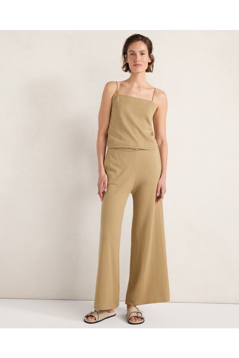 Organic Cotton Jersey Wide Leg Pants, Main, color, Truffle