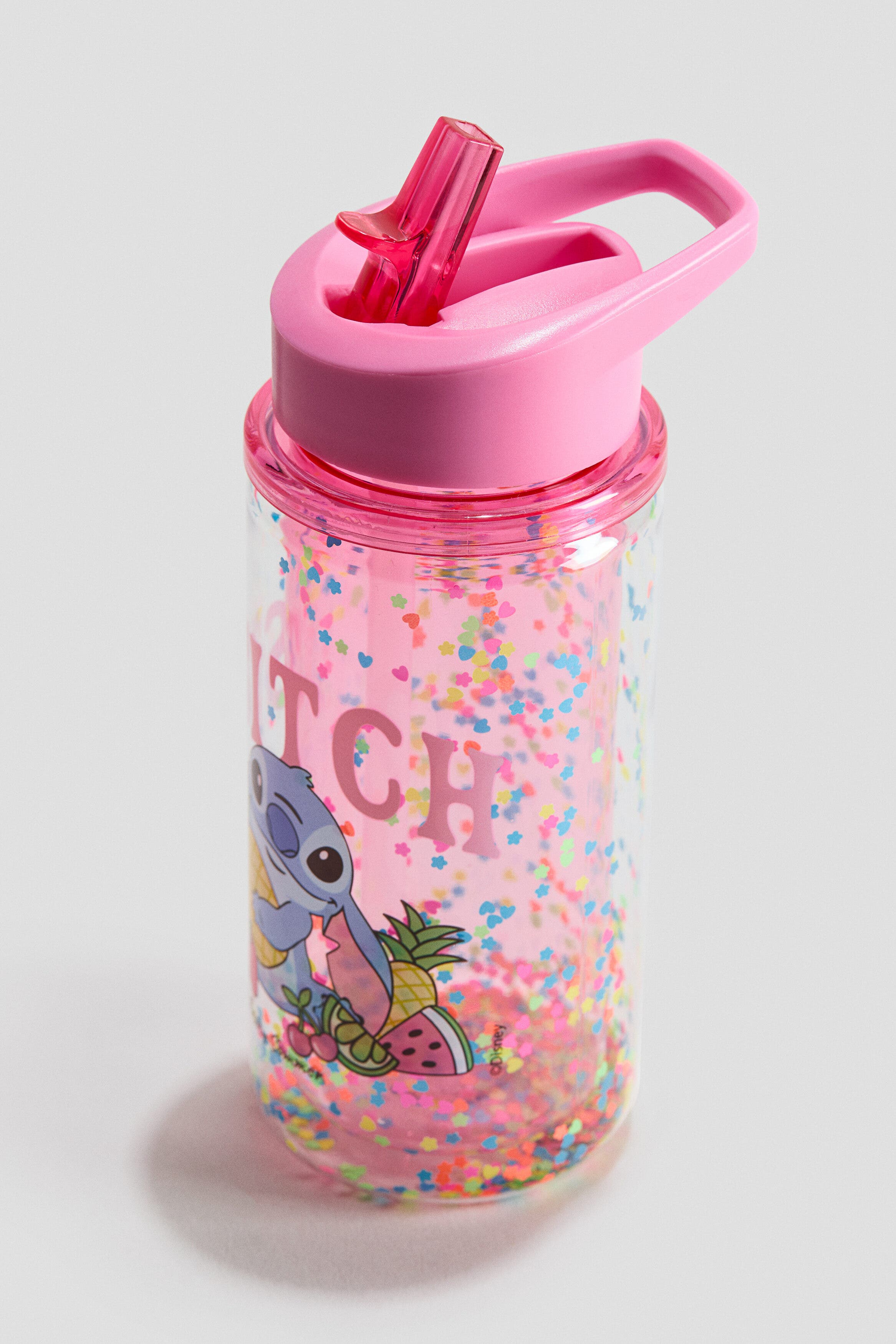 H&M Printed Water Bottle, Alternate, color, Pink/Lilo & Stitch