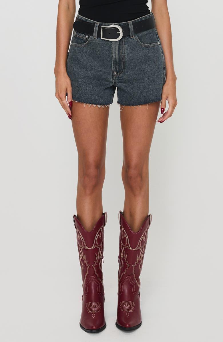 Princess Polly Get it Right Mid Rise Cutoff Denim Shorts, Main, color, 