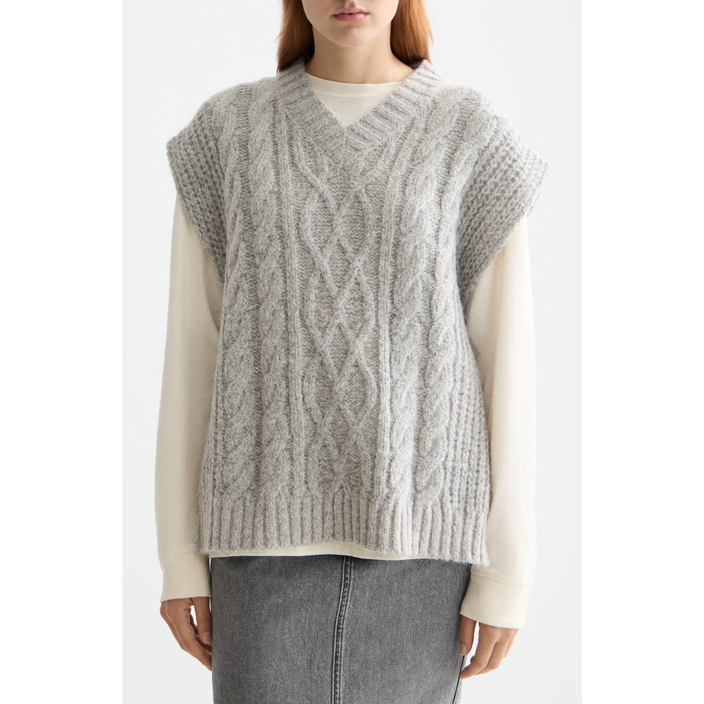 Scotch & Soda Cable Side Tie Sweater Vest In Gray