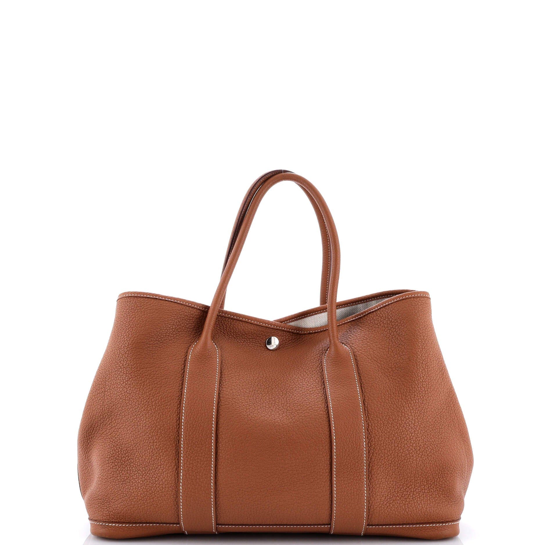 Pre-Owned Hermes Garden Party Tote Leather 36, Alternate, color, Gold