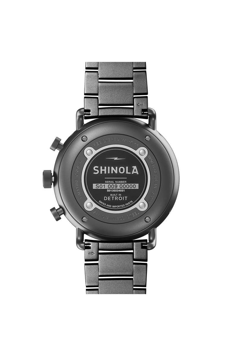 Shinola Canfield Sport Bracelet Watch, 45mm, Alternate, color, Black