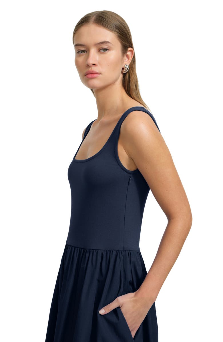 Marcella Clara Mixed Media Ponte & Cotton A-Line Dress, Alternate, color, 