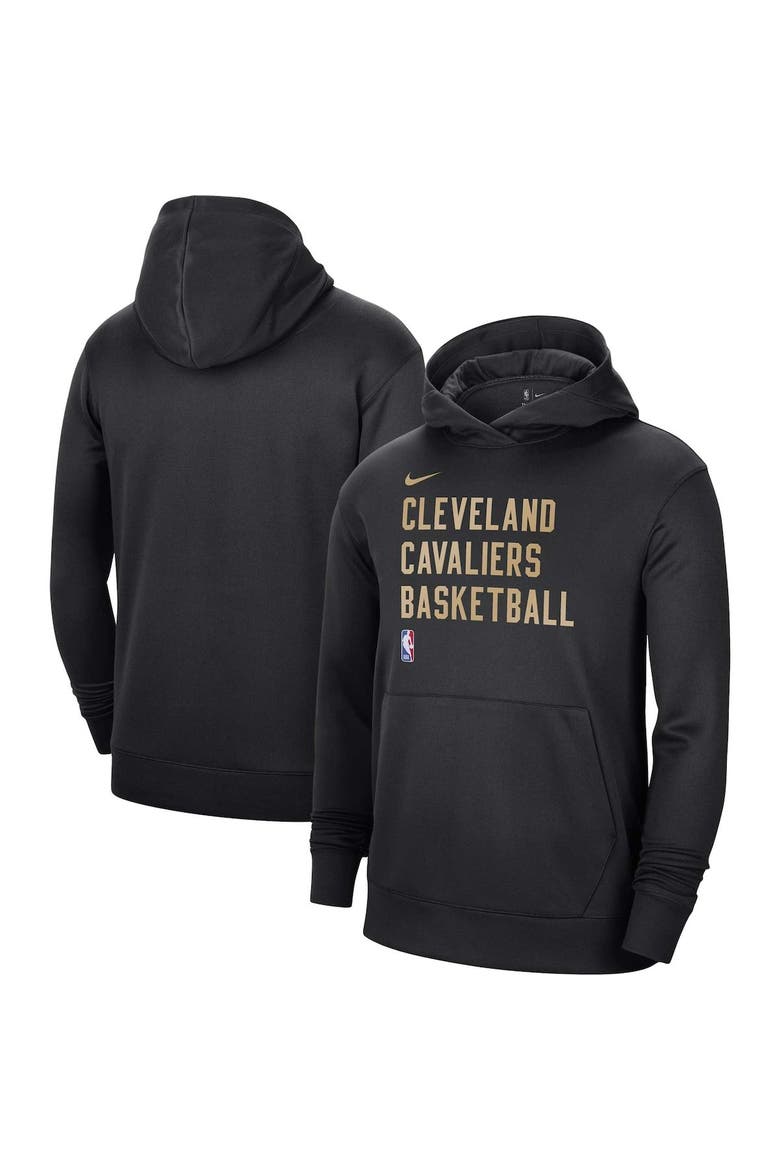 Unisex Nike Black Cleveland Cavaliers 2023/24 Performance Spotlight On-Court Practice Pullover Hoodie, Main, color, Black