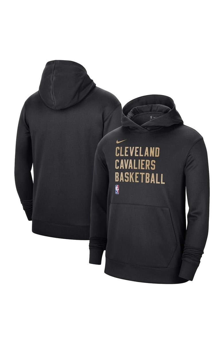 Nike Unisex Nike Black Cleveland Cavaliers 2023/24 Performance Spotlight On-Court Practice Pullover Hoodie, Main, color,