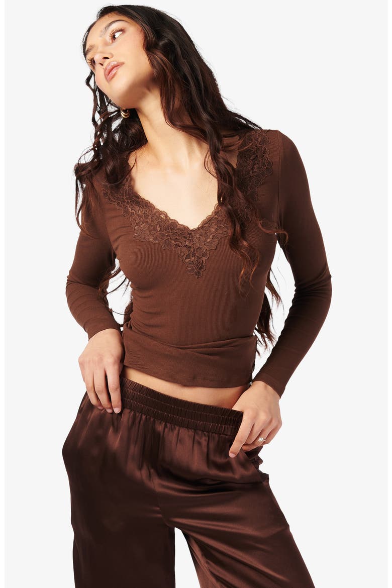 Rooney Lace Trim Rib Top, Alternate, color, MALT