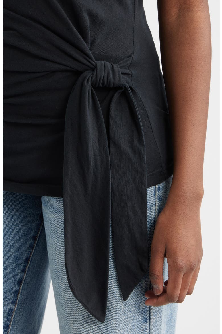 Gabbie Side Cotton Top, Alternate, color, BLACK
