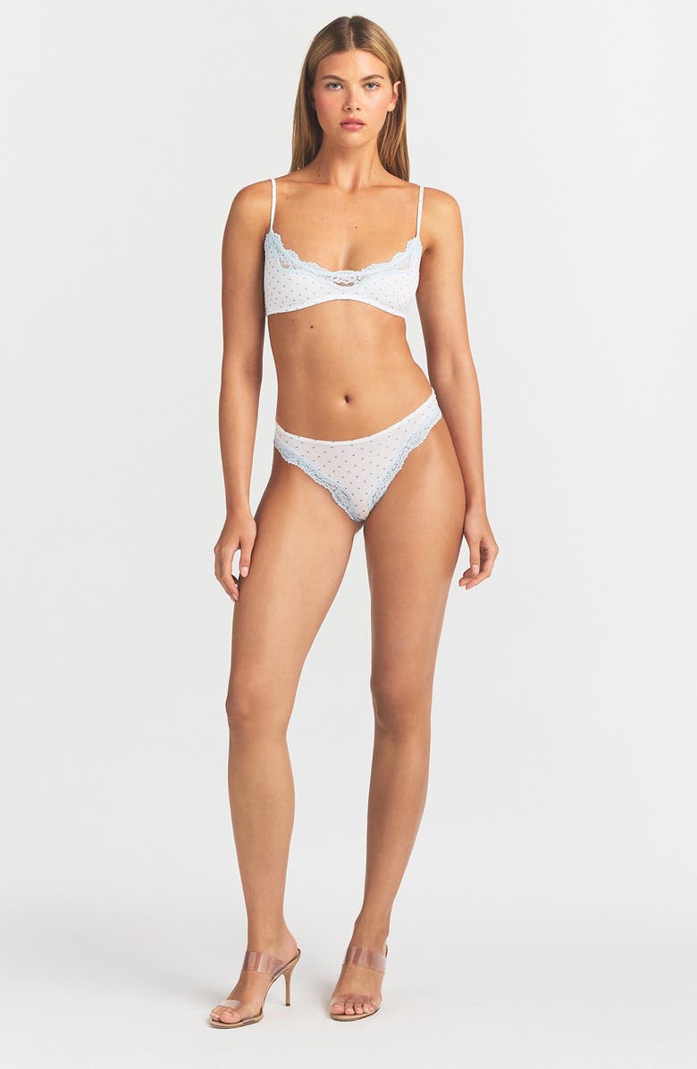 SKIMS Fits Everybody Lace Scoop Bralette, Alternate, color, Slate Pin Dot Print