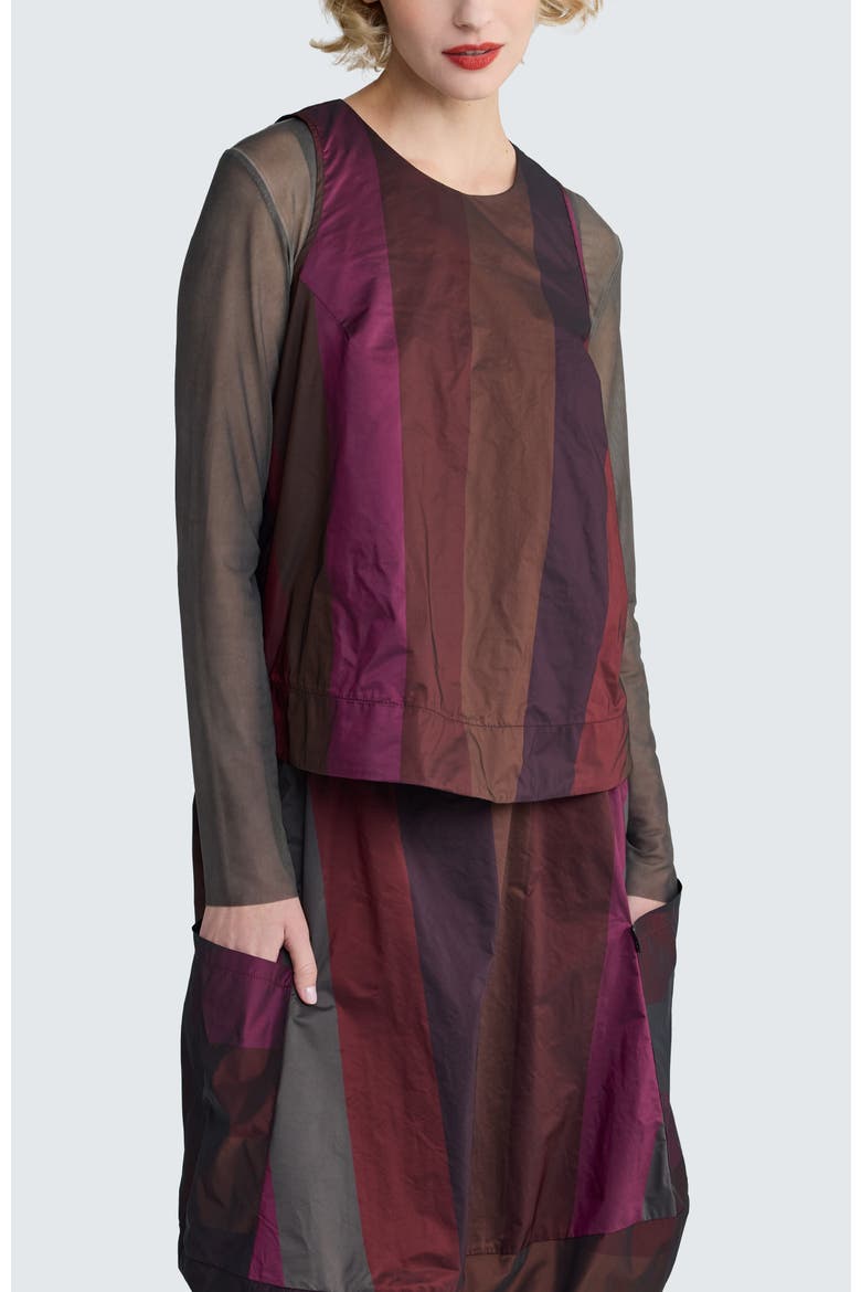 Tamara Taffeta Top, Alternate, color, Dark Scarlet