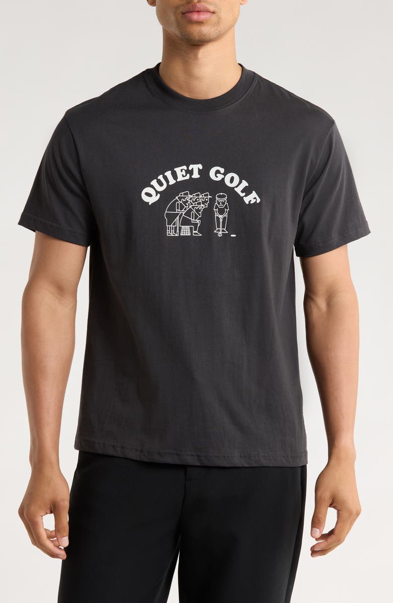 Quiet Golf Graphic Cotton T-Shirt, Main, color, Black