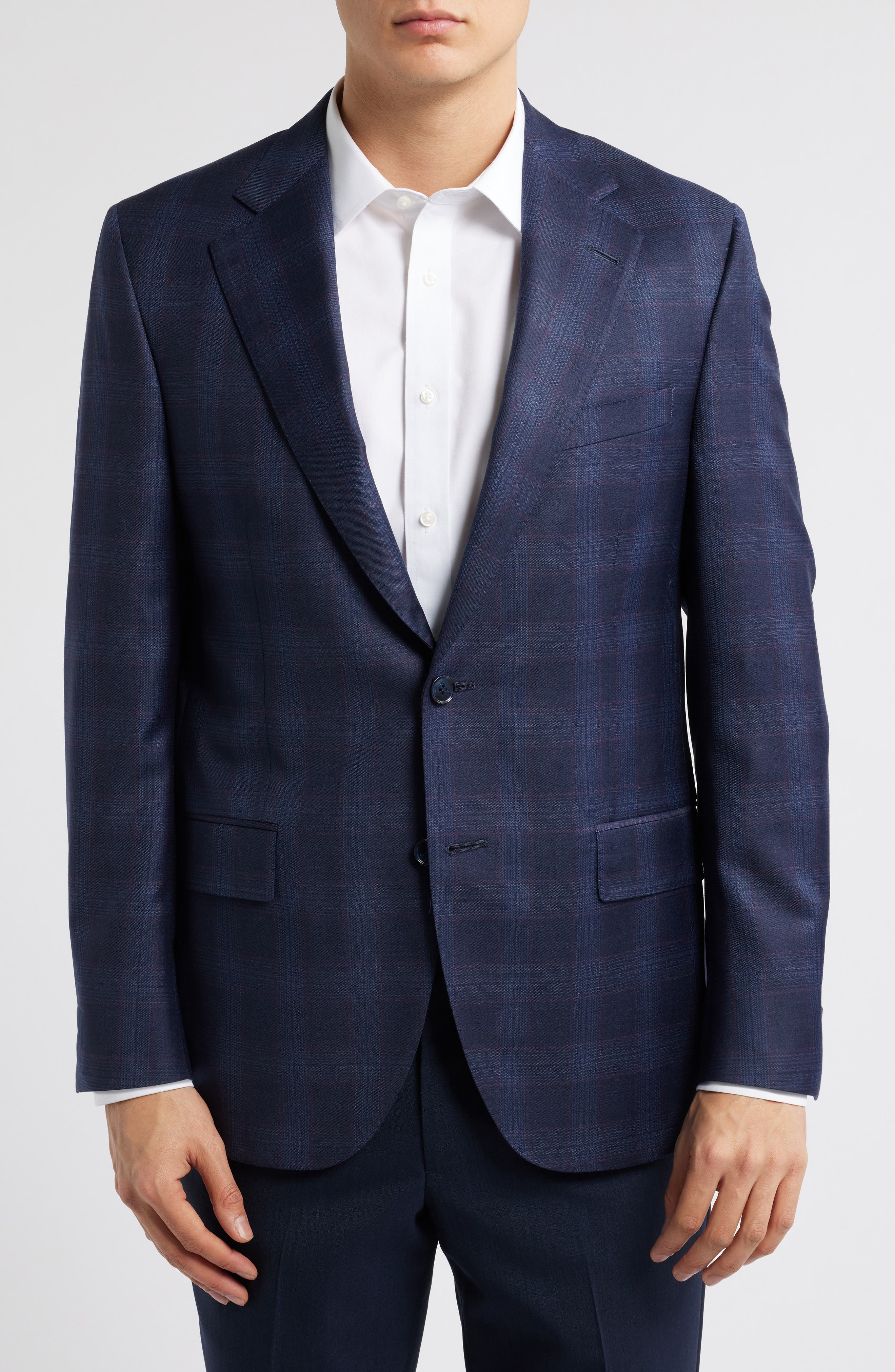 Peter Millar Hartford Classic Fit Plaid Wool Sport Coat