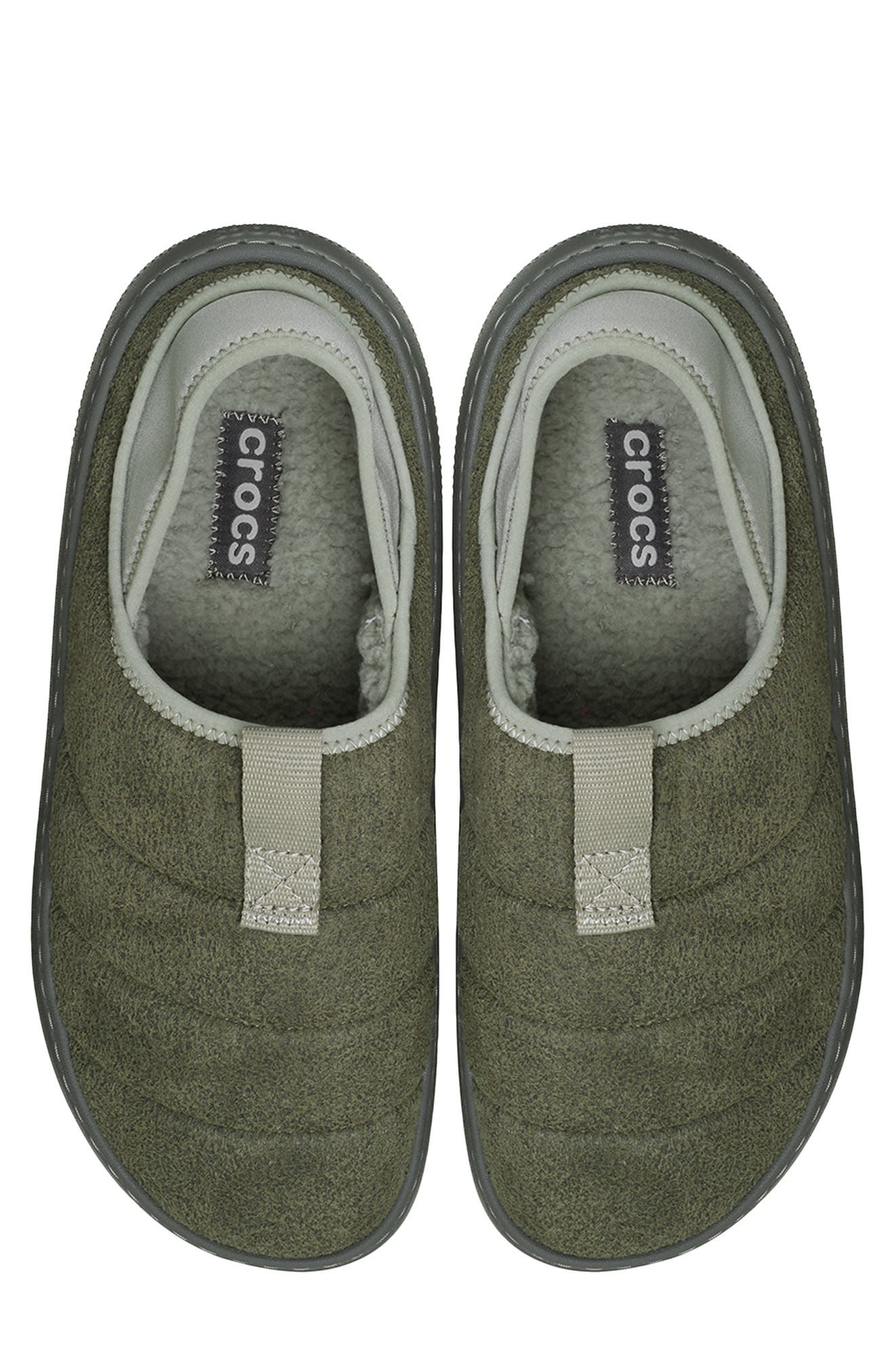 CROCS Classic Vegan Suede Quilted Slip On Shoe, Alternate, color, Galactic Grey