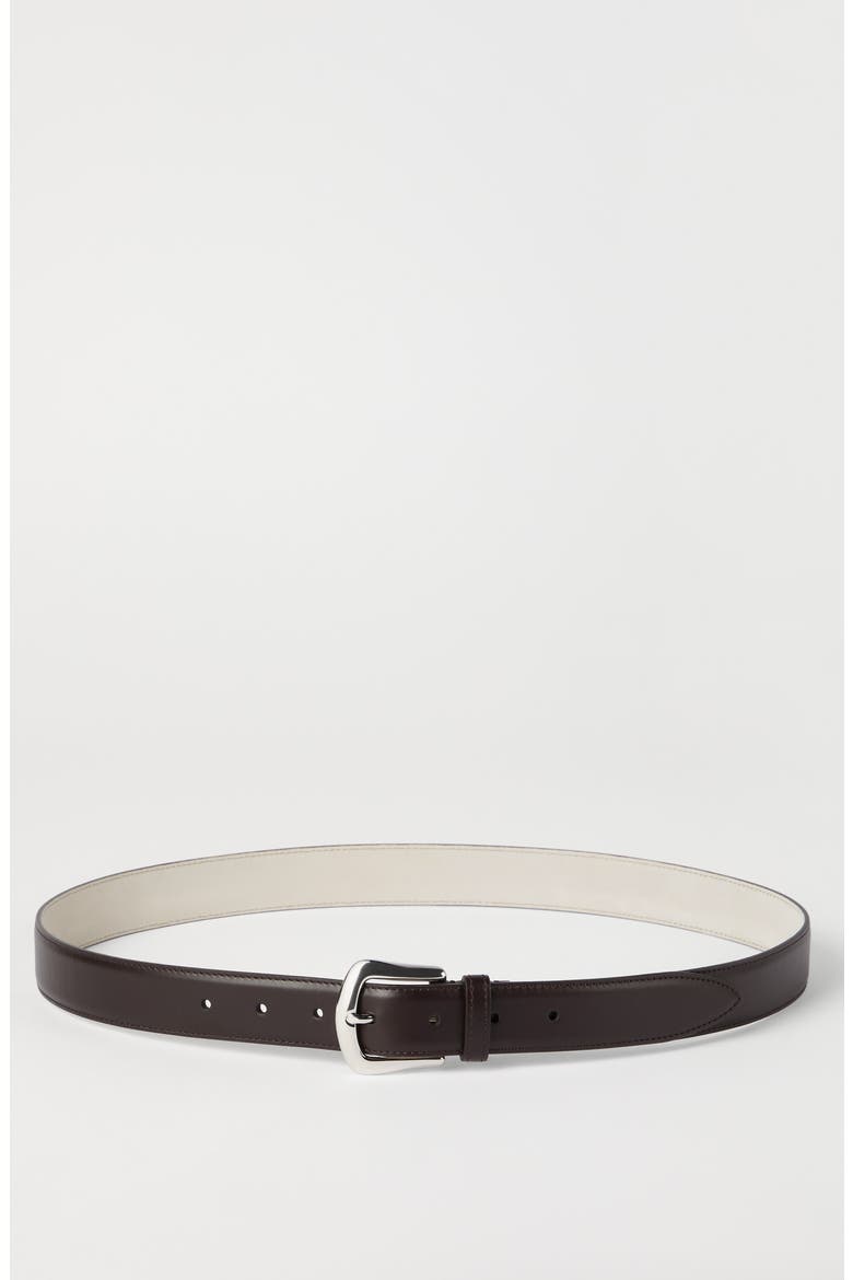 Calfskin belt, Alternate, color, Brown