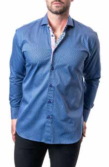 Einstein Goal Blue Contemporary Fit Button-Up Shirt