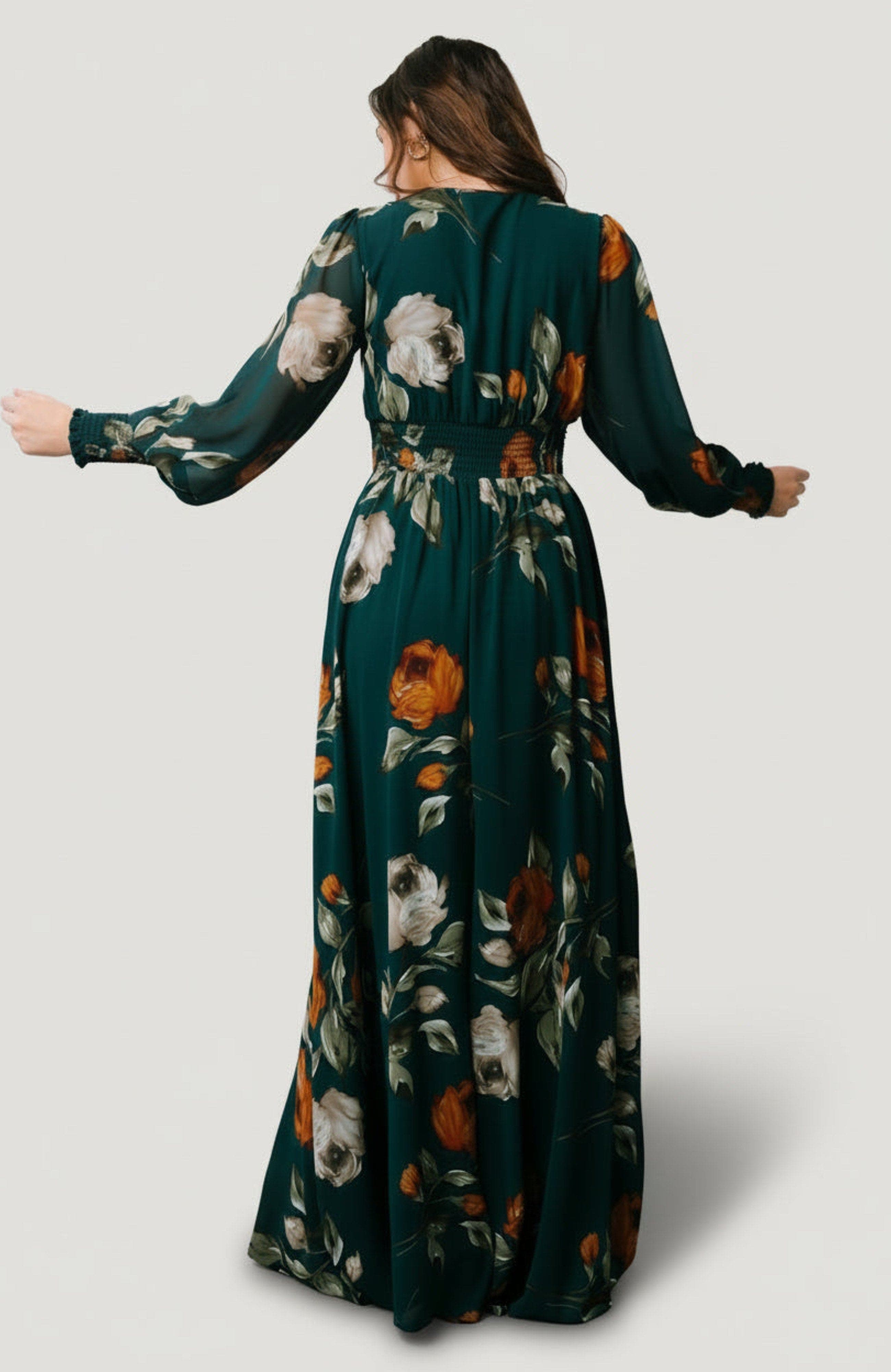 baltic born olivia maxi dress Olivia Maxi Dress  Deep Topaz Floral Chiffon
