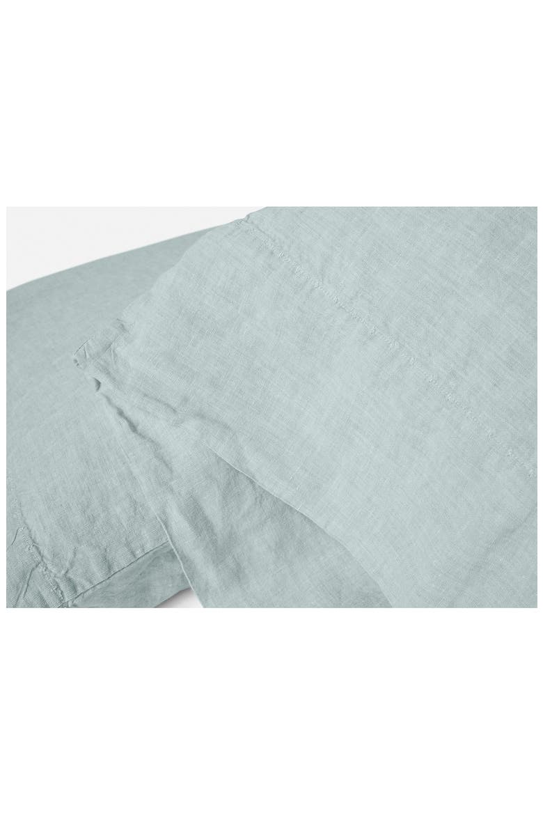 Relaxed Organic Linen Pillowcase, Alternate, color, PACIFIC BLUE CHAMBRAY