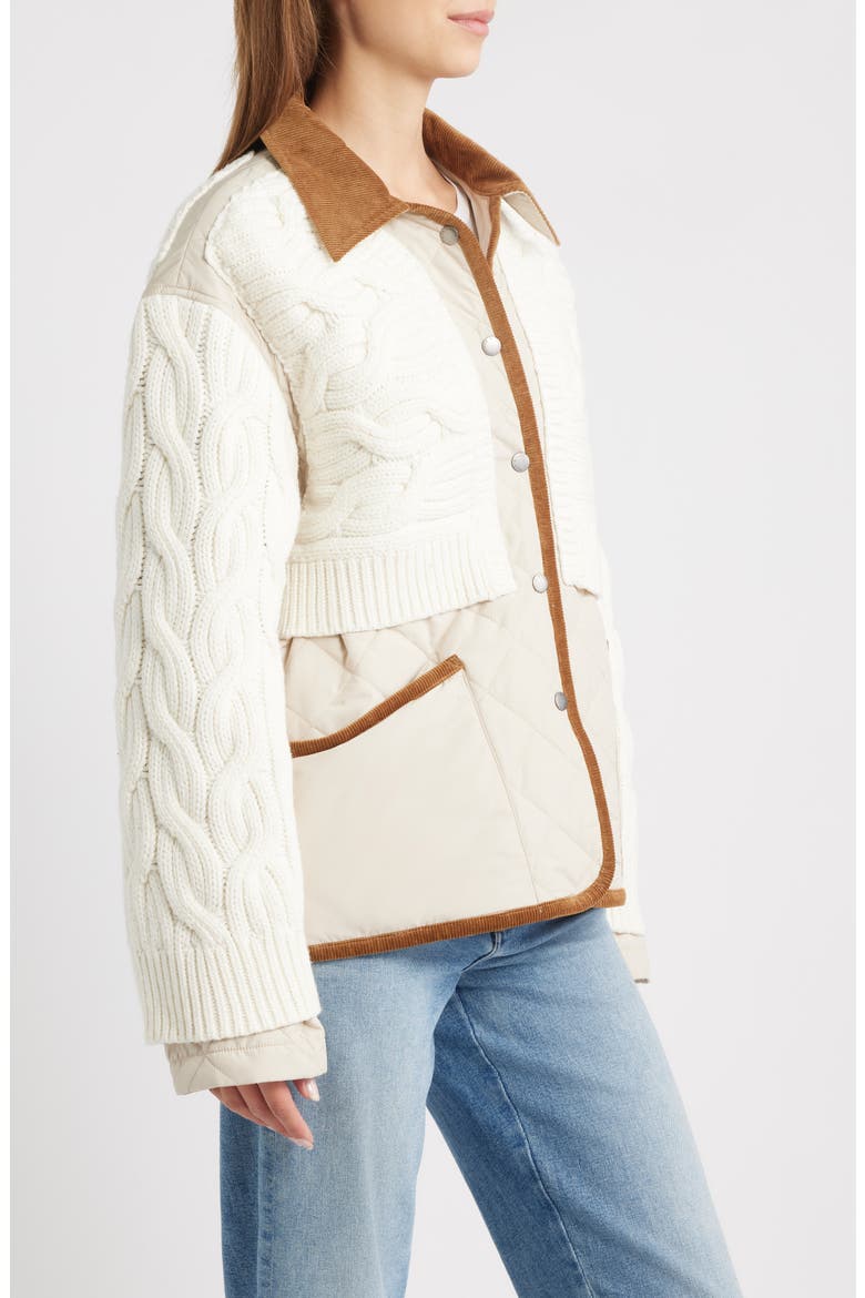 Ivy Mixed Media Jacket, Alternate, color, IVORY