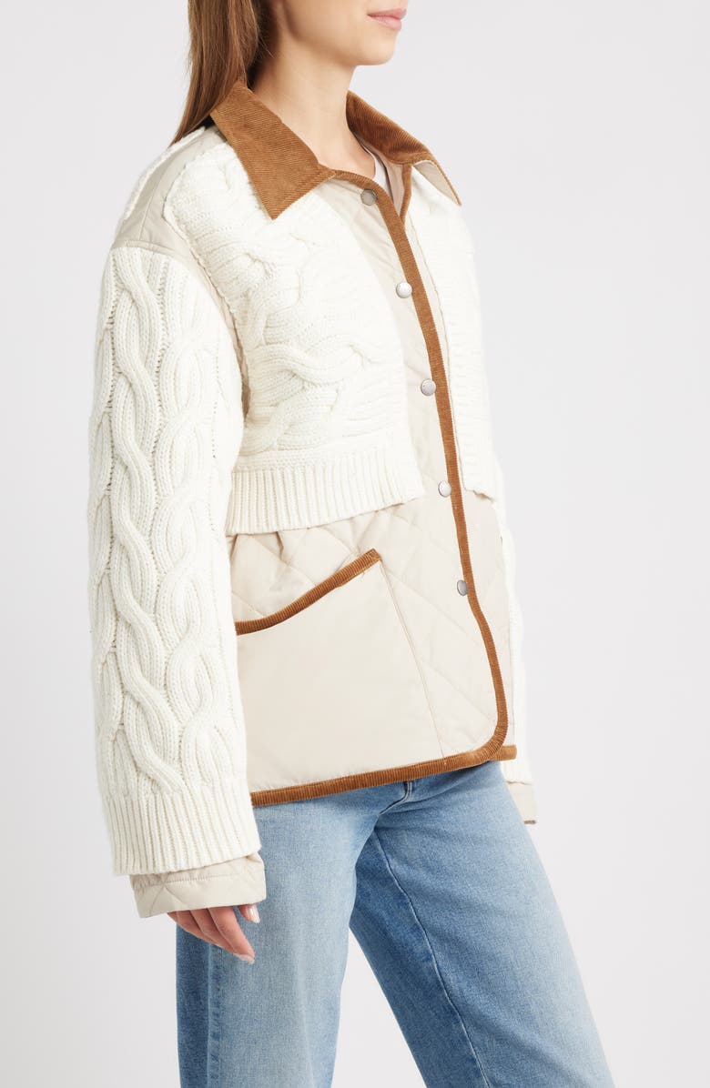 rag & bone Ivy Mixed Media Jacket, Alternate, color, Ivory
